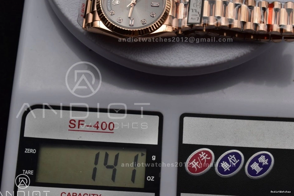 Diamond 671 36 Dial President vr3255 Steel with QF Original Edition V5 Grey Bracelet 904L RG Best Weight) on (Gain Square DayDate 0306
